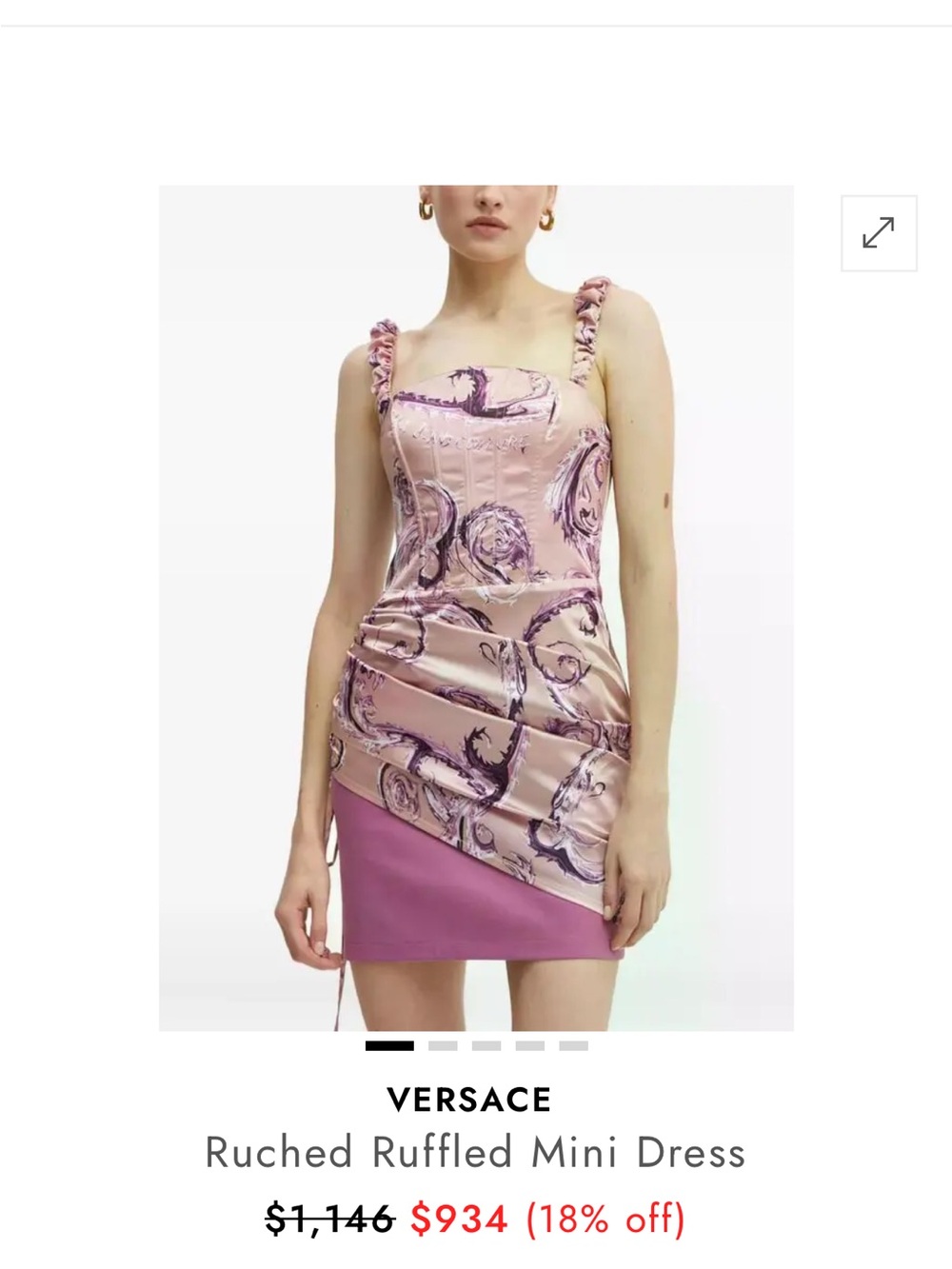 Versace Pink and Purple Sculpted Corset Mini Dress NWT. Sold Out. Size 4.